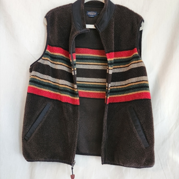 Vintage Y2K Pendelton Men's Multicolor Striped Sweater Vest Large Grandpa - Picture 3 of 10